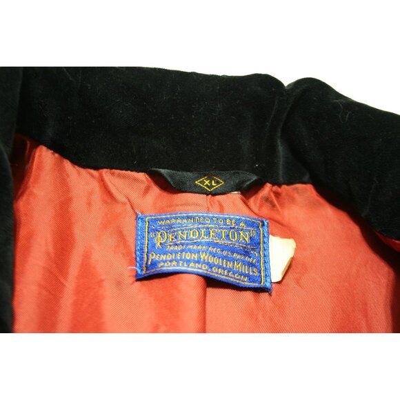 VTG Pendleton Men XL Red Wool Velvet Trim Smoking Tuxedo Jacket Retro Formalwear - Picture 2 of 9